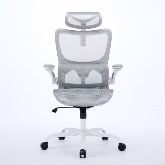 Silla de oficina de malla ergonómica con respaldo alto y reposacabezas ajustable 3D de diseño único